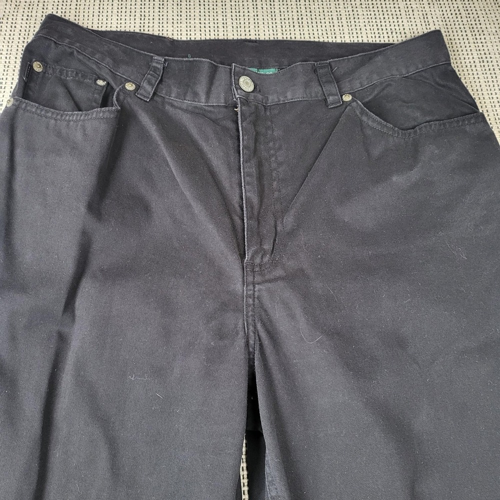 Lauren Jeans Co Ralph Lauren Jeans Womens 12 Black Dark Wash Straight Denim